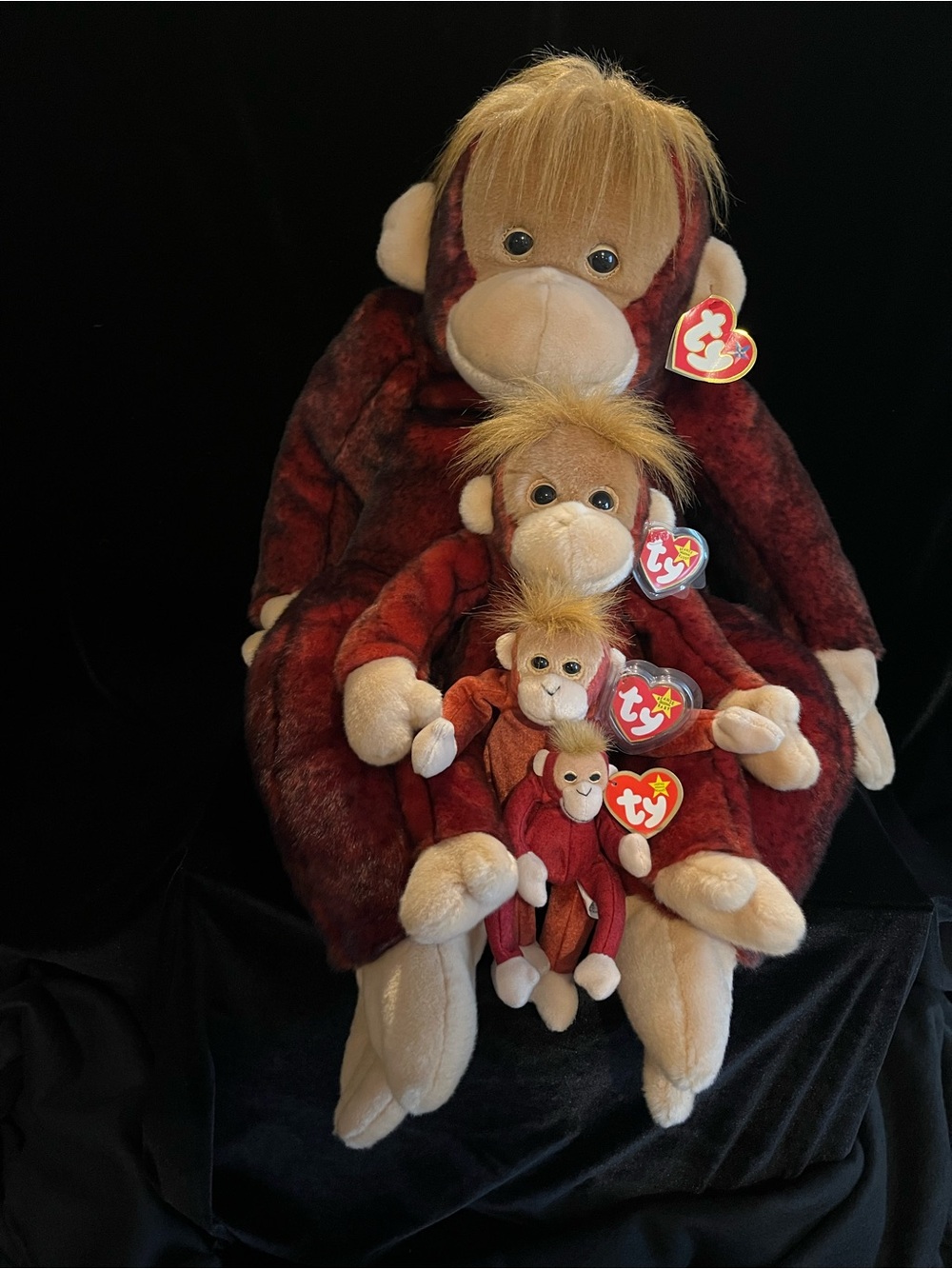 Beanie Baby “Schweetheart” Orangutan Set of 4